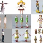 11 modèles de personnages de filles de dessins animés gratuits en 3D, mars 2024