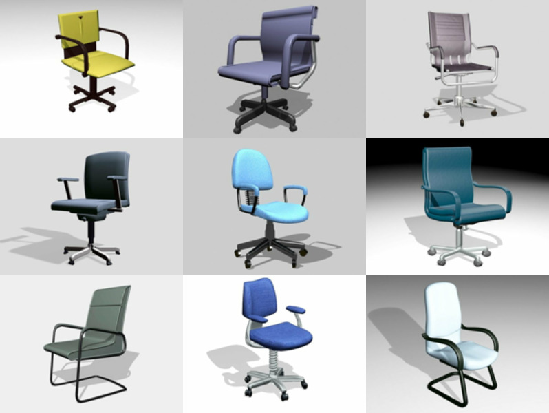12 chaises de bureau modèles 3D gratuits mars 2024