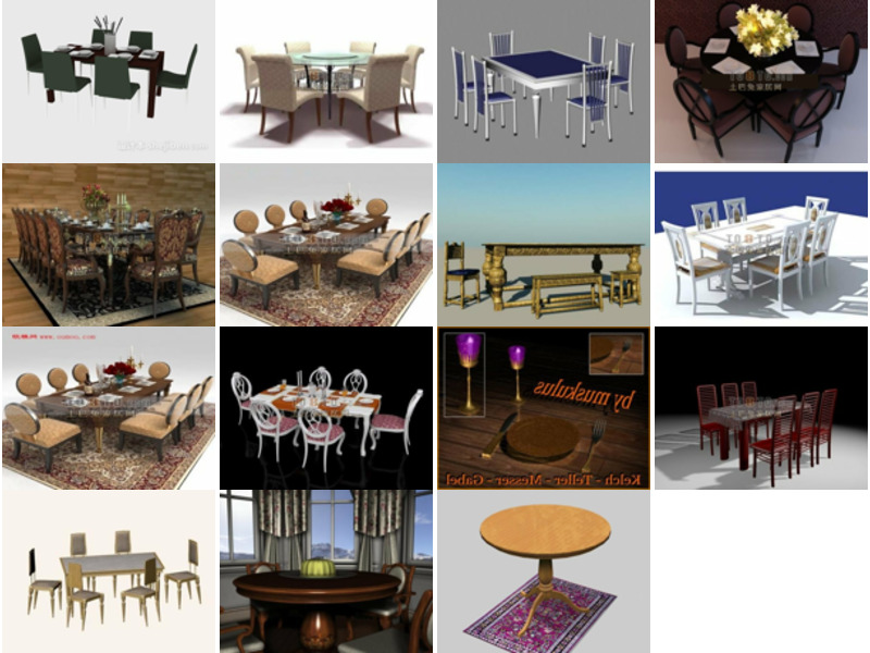 15 Dining Table Chair Free 3D Model Stuffs Mar.2024