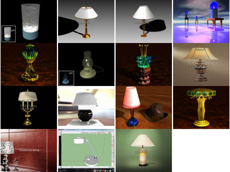 15 Table Lamp Decorative Free 3D Models Mar.2024
