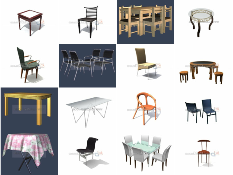 16 Dining Room Chair Table Furniture Free 3D Models Mar.2024