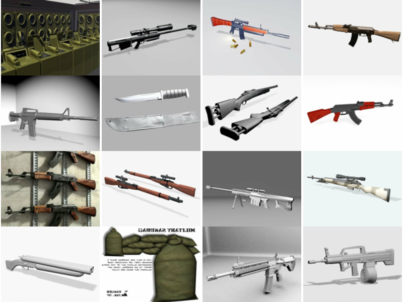 16 Military Equipment Free 3D Models Mar.2024