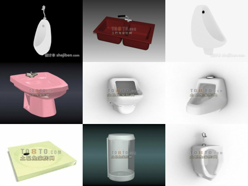 9 Bathroom Furniture Sanitary Free 3D Models Mar 2024