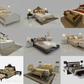 9 modelos 3D gratuitos de muebles antiguos de cama doble, marzo de 2024 modelo 3d
