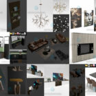 10 modelos de muebles 3D gratuitos de alta calidad: sofá, estantería, cama, lámpara, estructura Mar.2024