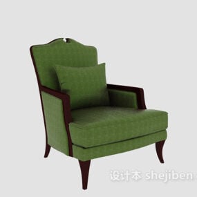 Green Sofa Armchair With Cushion 3d model