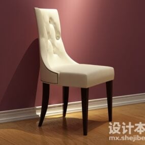 Elegant Single Chair On Wood Floor 3d model
