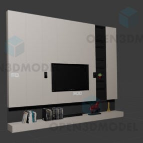 Flat Vegg TV-skap Moderne Multimedia Center 3d-modell