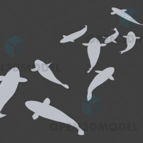 Fish Swimming Shape 3d-modell