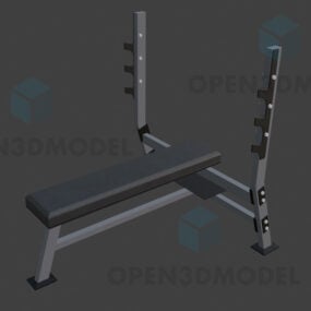 مقعد الصالة الرياضية مع حامل بار فولاذي نموذج ثلاثي الأبعاد