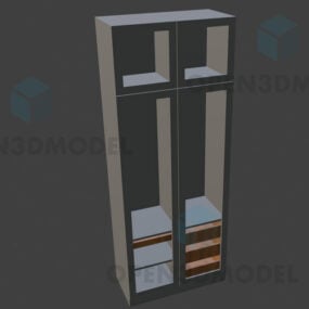 Empty Tall Cabinet With Drawers 3d model