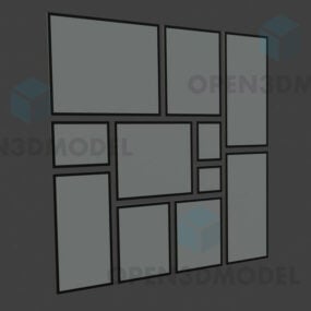 Musta kehys valokuva seinän 3d-mallista