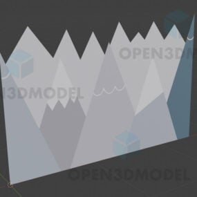 Model 3d Banjaran Gunung Hiasan Dinding