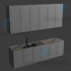 Kitchen Pantry With Sink And Counter Top 3d model