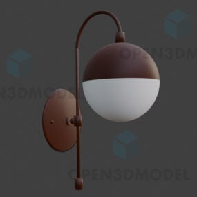 모더니즘 벽걸이 형 램프 반구 전구 3d 모델