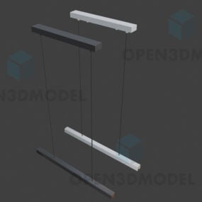 3д модель простого потолочного светильника с подвесной штангой Led