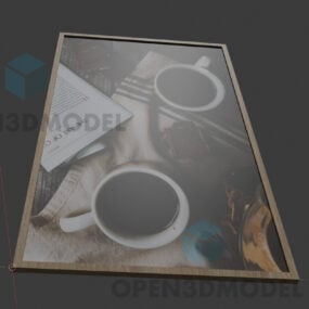 Kopp kaffe restaurang fotoram 3d-modell