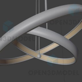 Lampada a sospensione moderna multipla a forma di cerchio modello 3d