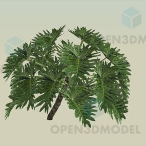 3D-Modell einer geteilten Blattpflanze