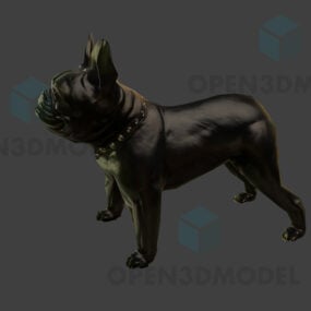 Mô hình động vật chó Bulldog 3d