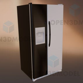 Schwarz-weißes Kühlschrank-3D-Modell