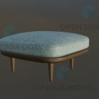 Upholstered Stool With Wooden Frame