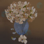 Glass Vase With White Flowers