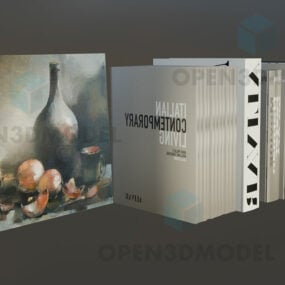 Pila de libros con textura de cubierta modelo 3d