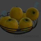 그릇에 노란 사과 과일