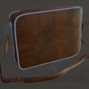 Ruskea nahkainen salkkulaukku 3d-malli