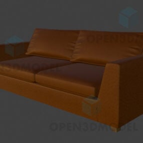 Brown Leather Couch Sofa 3d model