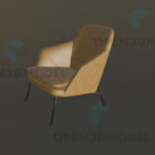 Chaise moderne en cuir, pied en acier