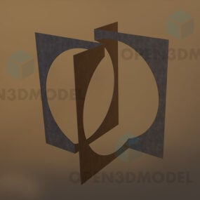 Estatuilla Panel de metal abstracto con orificio circular modelo 3d