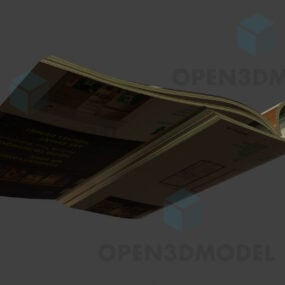 Old Book Open 3d model