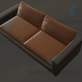 3д модель кожаного дивана на два места