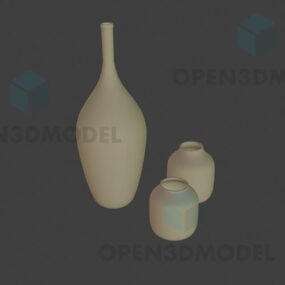 Keramiske vaser sett forskjellige størrelser 3d-modell