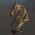 Decorazione statuetta cavallo dorato