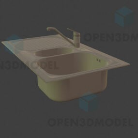 キッチンのシンク、蛇口ソープディスペンサー3Dモデル
