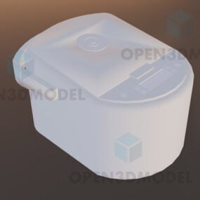 3D-Modell der weißen Reiskocher-Küchenausrüstung