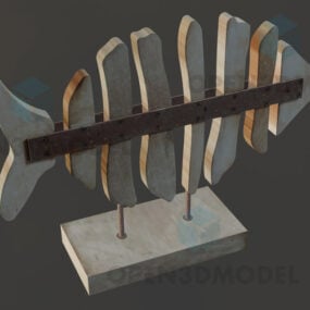 Fisk på stativ Figurdekoration 3d-model