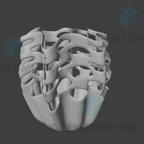 Contemporary Vase Carved Sculpture Style 3d model