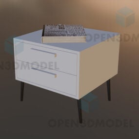Prosta szafka nocna z książką Model 3D