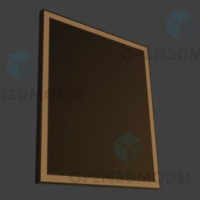 भूरे रंग की पृष्ठभूमि के साथ चित्र फ़्रेम लकड़ी की सामग्री 3डी मॉडल