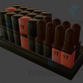 Cosmetic Lipsticks Stack In Tray 3d model