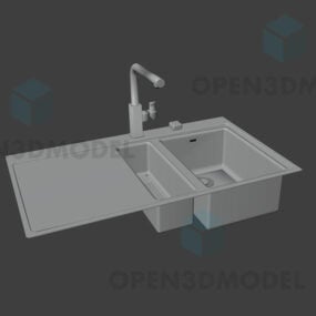 Kitchen Sink With Faucet 3d model