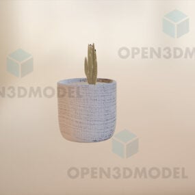 Mały kaktus w doniczce Model 3D