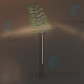Lille grøn plante inde i glasvase 3d-model