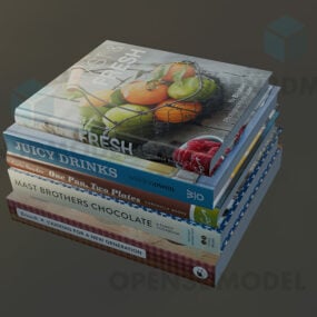 Stapel von Büchern, Obstbuch 3D-Modell