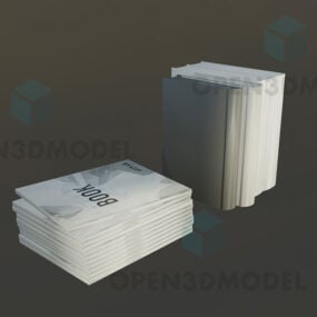 두 개의 스택 책 3d 모델