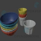 Stack Of Color Bowl, Cups